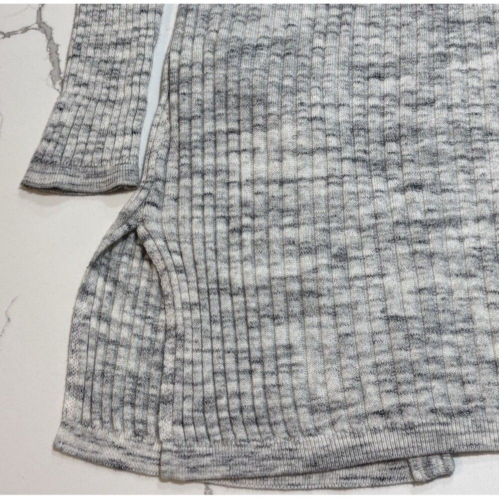 Women’s Garage Grey Navy Heather Open-Front Long Gray Knit Cardigan Sweater L - Picture 16 of 16